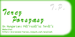 terez porszasz business card